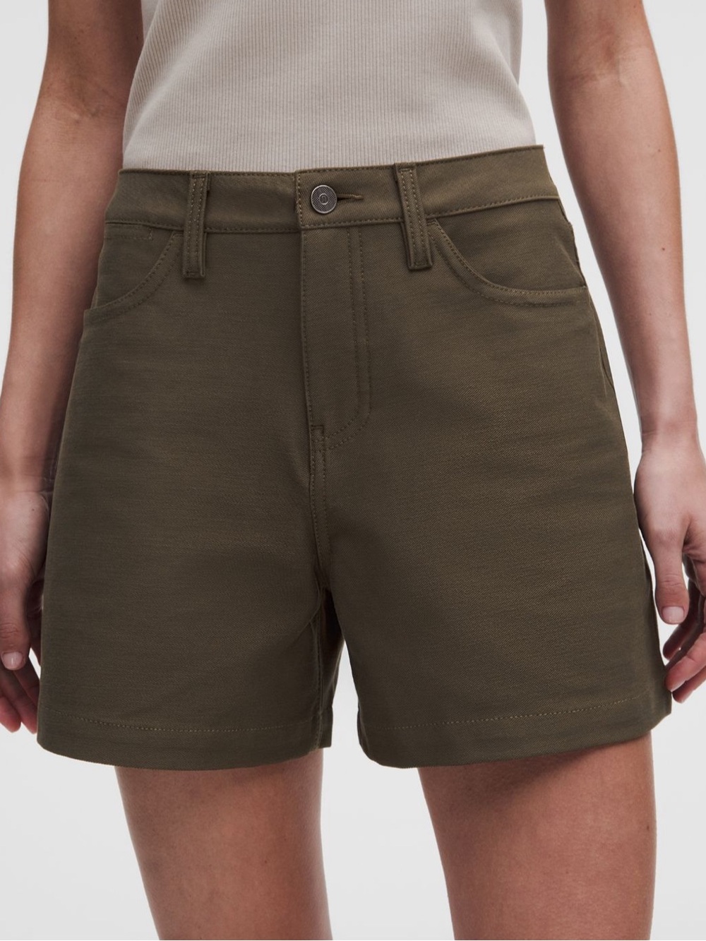 Lululemon Olive High-Rise Cotton Blend Women’s Shorts size 27